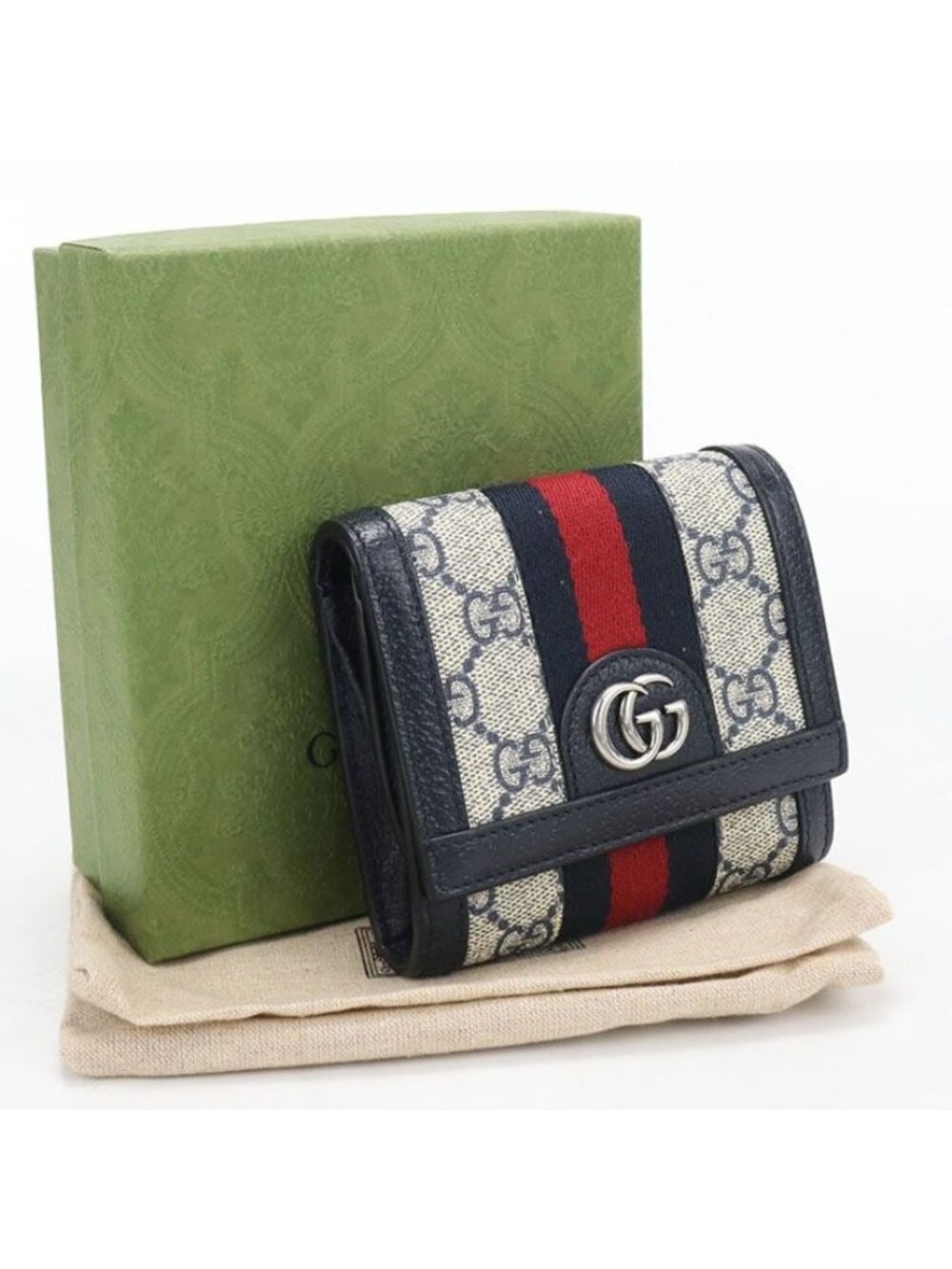 Gucci Compact Wallet Ophidia Bifold GG Supreme Canvas